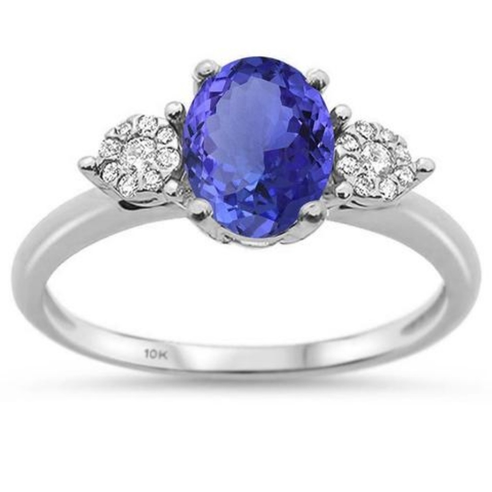 natural tanzanite white gold ring
